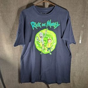 Adult Swim Rick & Morty Dimension Portal Navy Blue Graphic Tee G XL